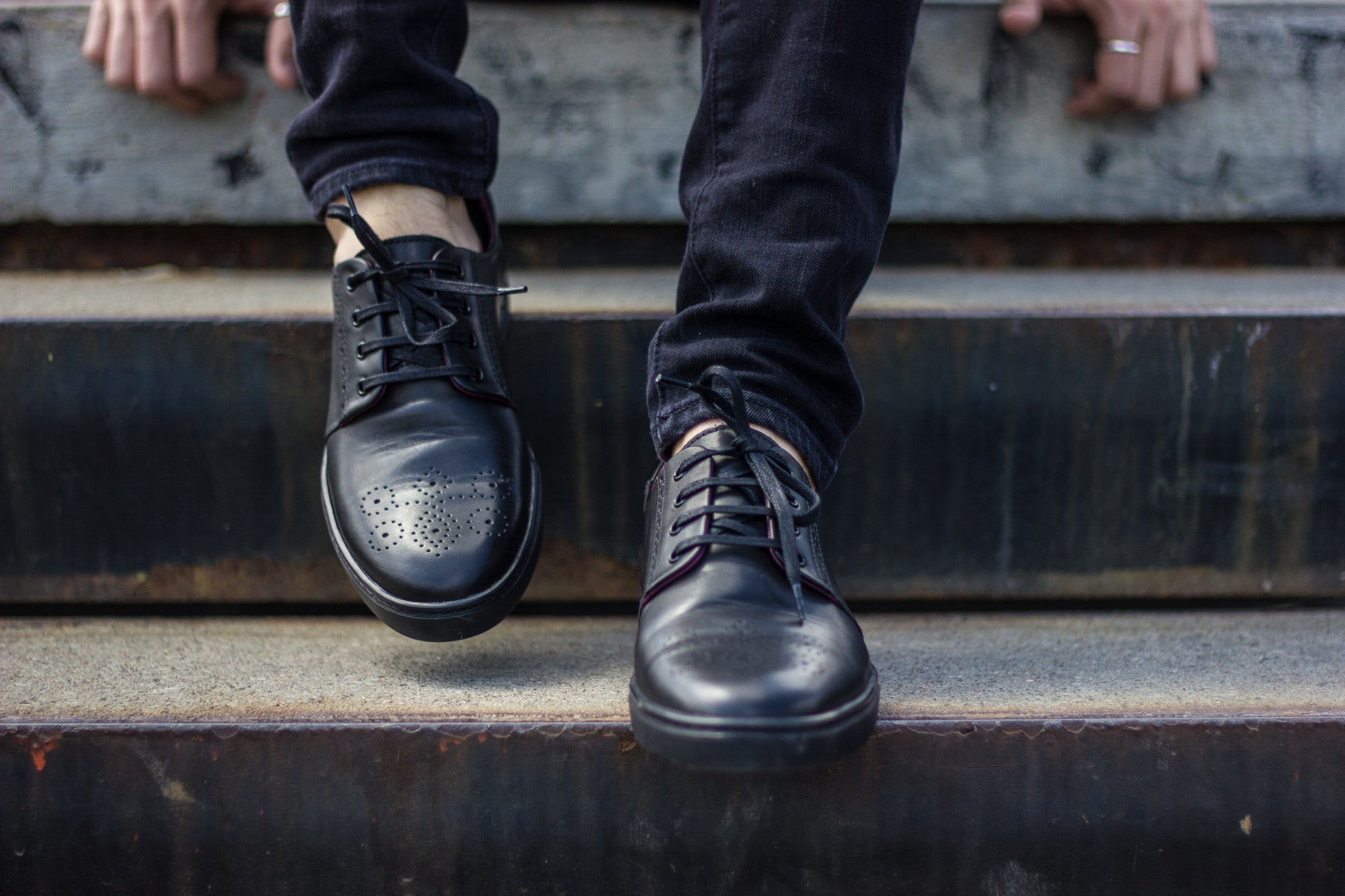 Buy EMPORIO ARMANI Lace-Up Leather Sneakers | Black Color Men | AJIO LUXE